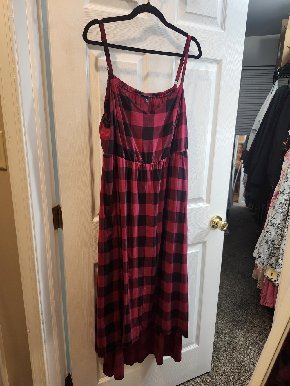 Torrid Red and Black Buffalo Plaid Maxi Dress, Torrid 3 = 3x